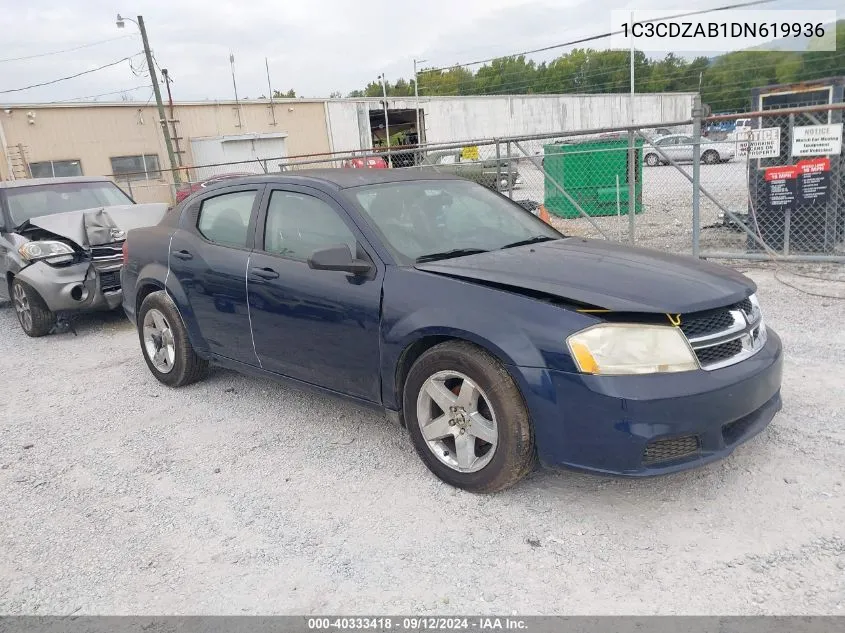 2013 Dodge Avenger Se VIN: 1C3CDZAB1DN619936 Lot: 40333418