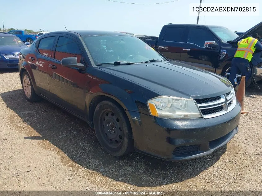 2013 Dodge Avenger Se VIN: 1C3CDZABXDN702815 Lot: 40343154