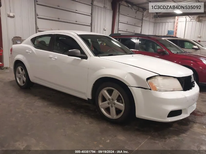 2013 Dodge Avenger Se VIN: 1C3CDZAB4DN535092 Lot: 40351794