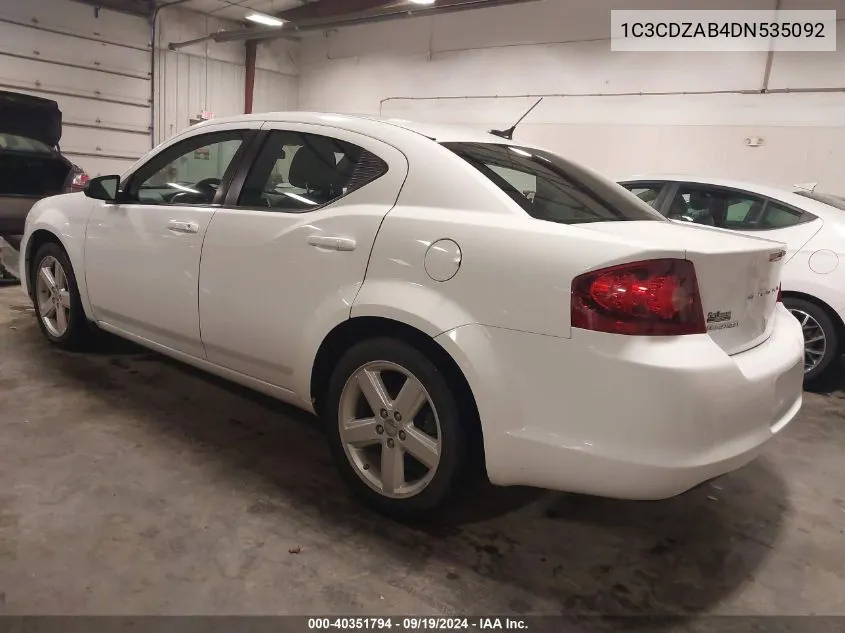 2013 Dodge Avenger Se VIN: 1C3CDZAB4DN535092 Lot: 40351794