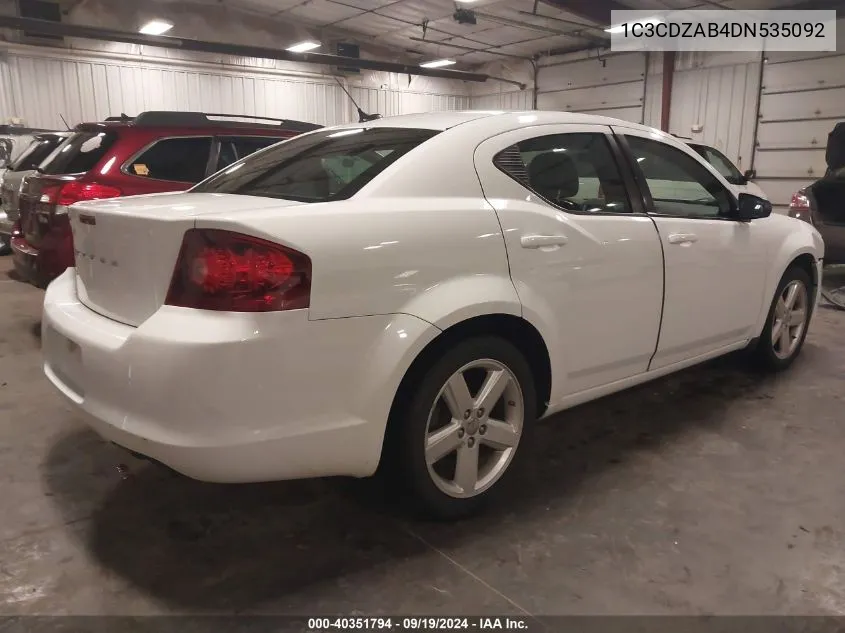 2013 Dodge Avenger Se VIN: 1C3CDZAB4DN535092 Lot: 40351794