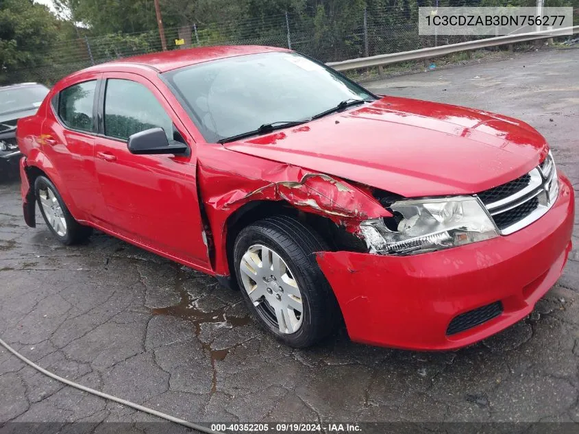 2013 Dodge Avenger Se VIN: 1C3CDZAB3DN756277 Lot: 40352205