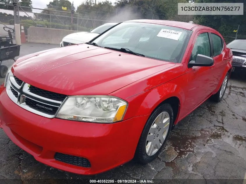 2013 Dodge Avenger Se VIN: 1C3CDZAB3DN756277 Lot: 40352205