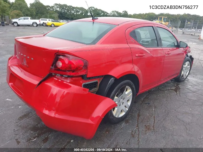 2013 Dodge Avenger Se VIN: 1C3CDZAB3DN756277 Lot: 40352205