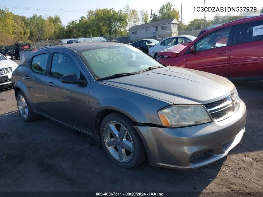 2013 Dodge Avenger Se VIN: 1C3CDZAB1DN537978 Lot: 40367311