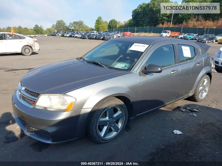 2013 Dodge Avenger Se VIN: 1C3CDZAB1DN537978 Lot: 40367311