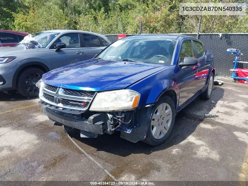 2013 Dodge Avenger Se VIN: 1C3CDZAB7DN540335 Lot: 40384723