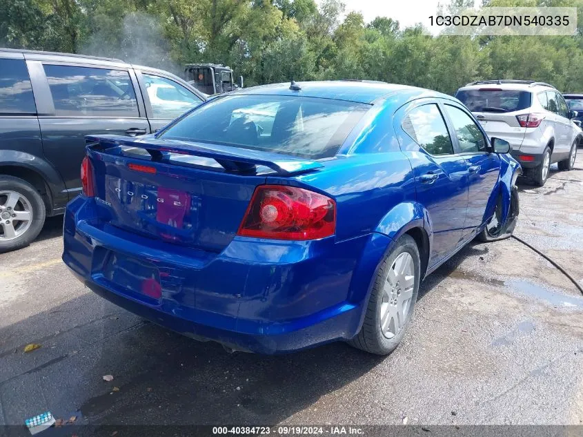 2013 Dodge Avenger Se VIN: 1C3CDZAB7DN540335 Lot: 40384723