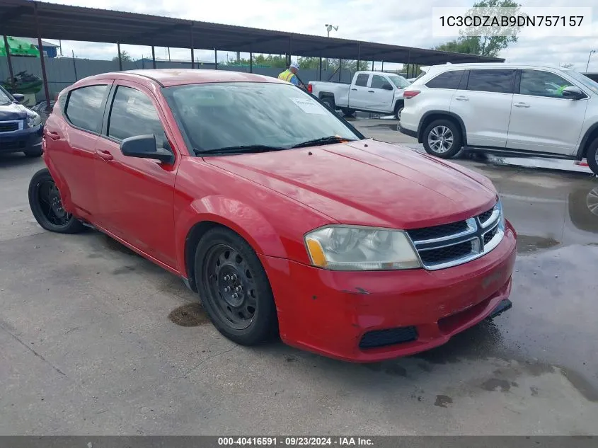 2013 Dodge Avenger Se VIN: 1C3CDZAB9DN757157 Lot: 40416591