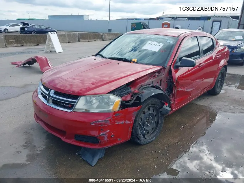 2013 Dodge Avenger Se VIN: 1C3CDZAB9DN757157 Lot: 40416591