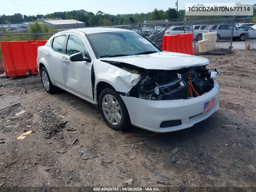 2013 Dodge Avenger Se VIN: 1C3CDZAB7DN677114 Lot: 40420783