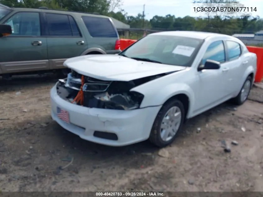 2013 Dodge Avenger Se VIN: 1C3CDZAB7DN677114 Lot: 40420783