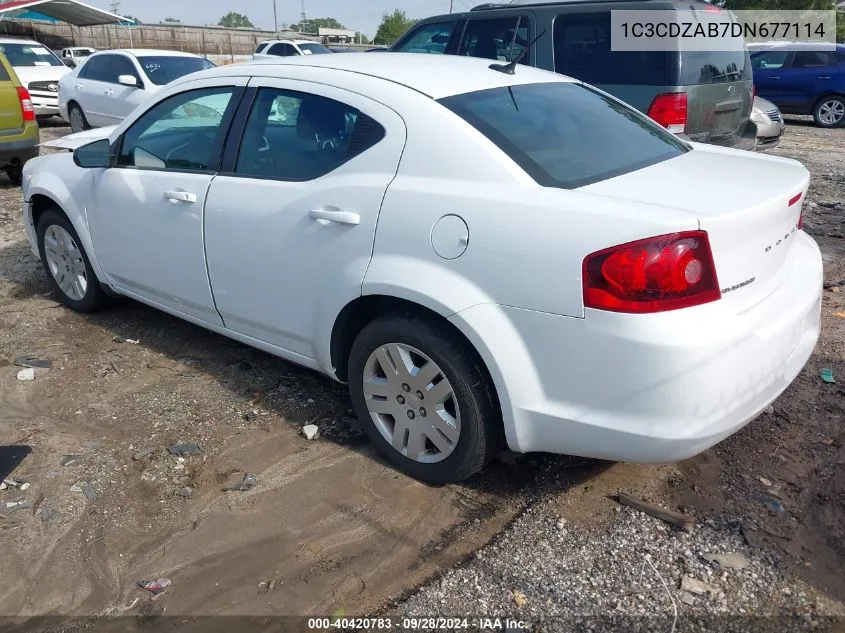 2013 Dodge Avenger Se VIN: 1C3CDZAB7DN677114 Lot: 40420783