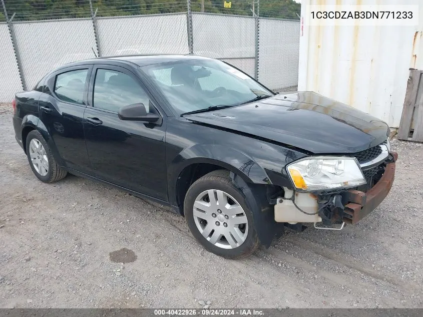 2013 Dodge Avenger Se VIN: 1C3CDZAB3DN771233 Lot: 40422926