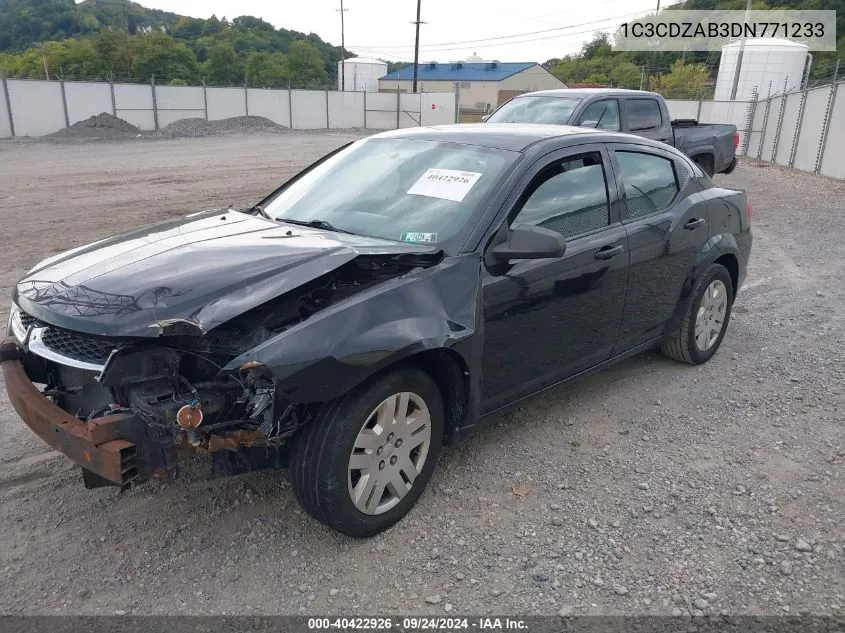 2013 Dodge Avenger Se VIN: 1C3CDZAB3DN771233 Lot: 40422926