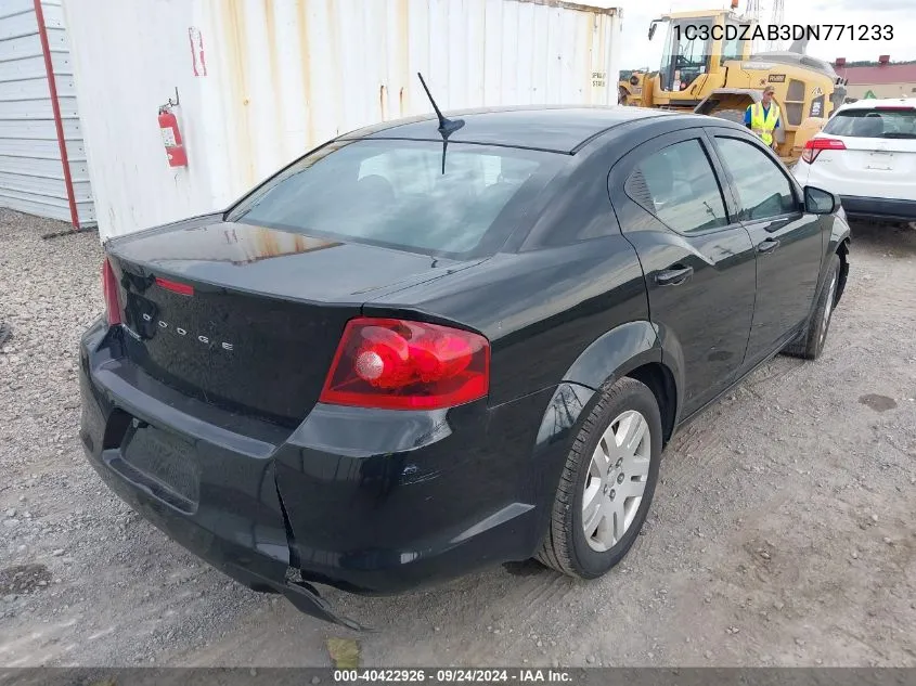 2013 Dodge Avenger Se VIN: 1C3CDZAB3DN771233 Lot: 40422926