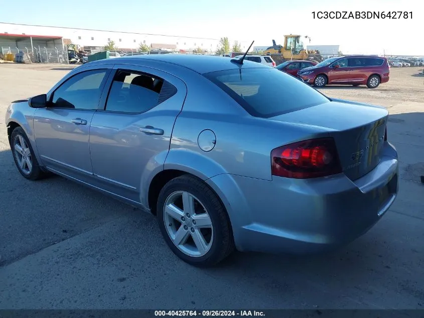 2013 Dodge Avenger Se VIN: 1C3CDZAB3DN642781 Lot: 40425764