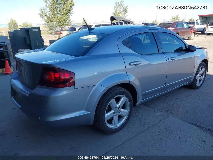 2013 Dodge Avenger Se VIN: 1C3CDZAB3DN642781 Lot: 40425764