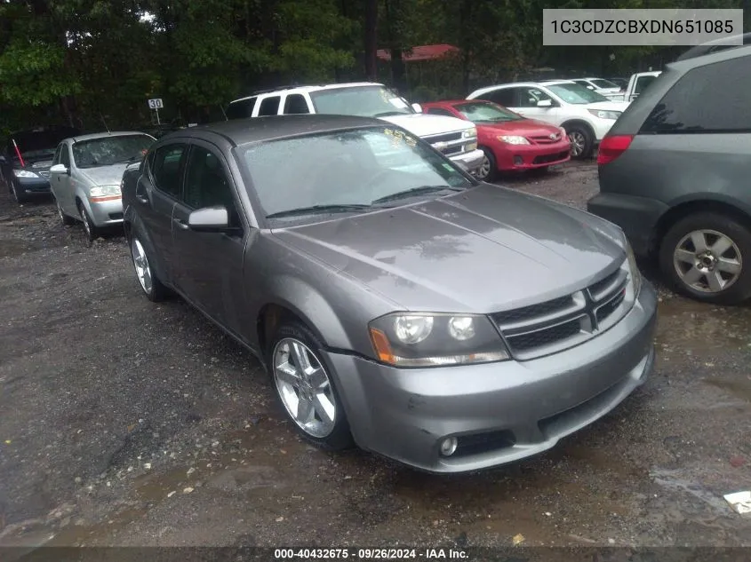 2013 Dodge Avenger Sxt VIN: 1C3CDZCBXDN651085 Lot: 40432675