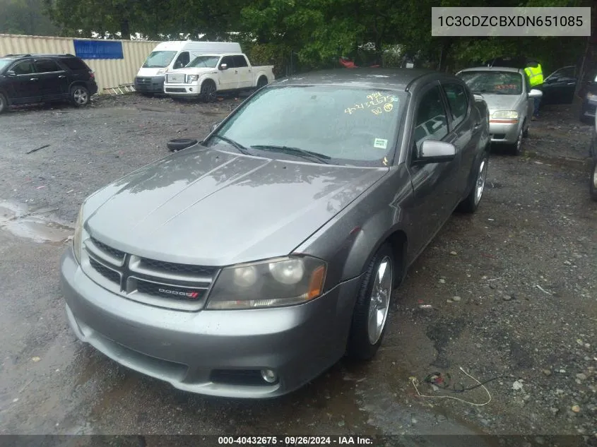 2013 Dodge Avenger Sxt VIN: 1C3CDZCBXDN651085 Lot: 40432675