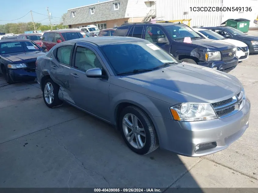 2013 Dodge Avenger Sxt VIN: 1C3CDZCB6DN549136 Lot: 40439085