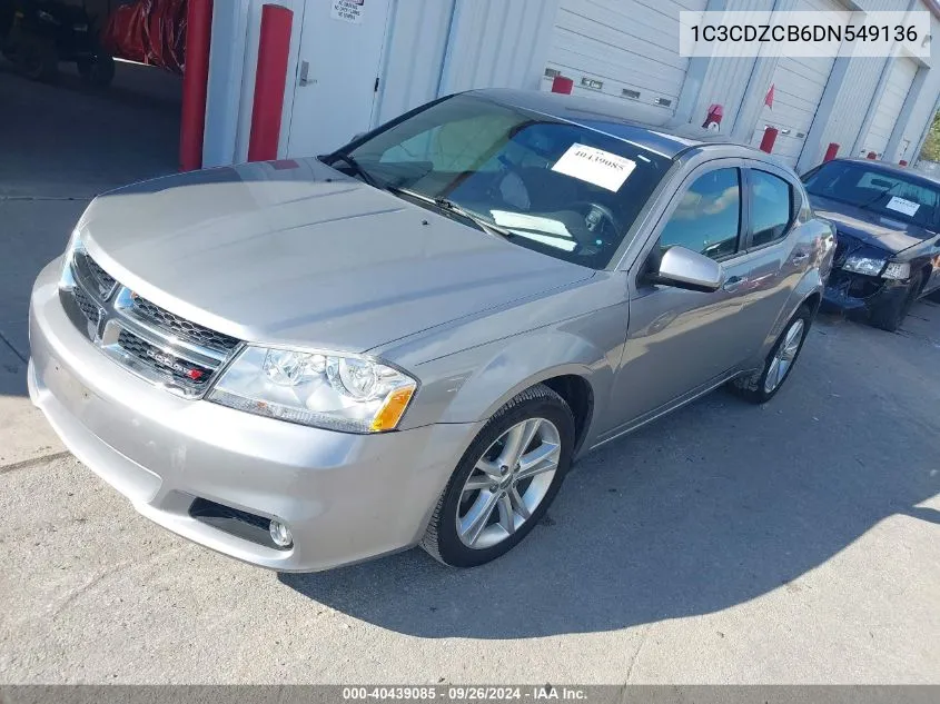 2013 Dodge Avenger Sxt VIN: 1C3CDZCB6DN549136 Lot: 40439085