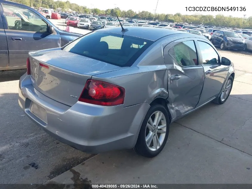 2013 Dodge Avenger Sxt VIN: 1C3CDZCB6DN549136 Lot: 40439085