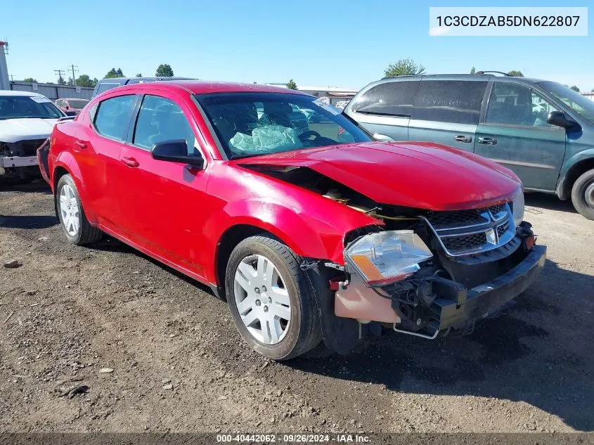 2013 Dodge Avenger Se VIN: 1C3CDZAB5DN622807 Lot: 40442062