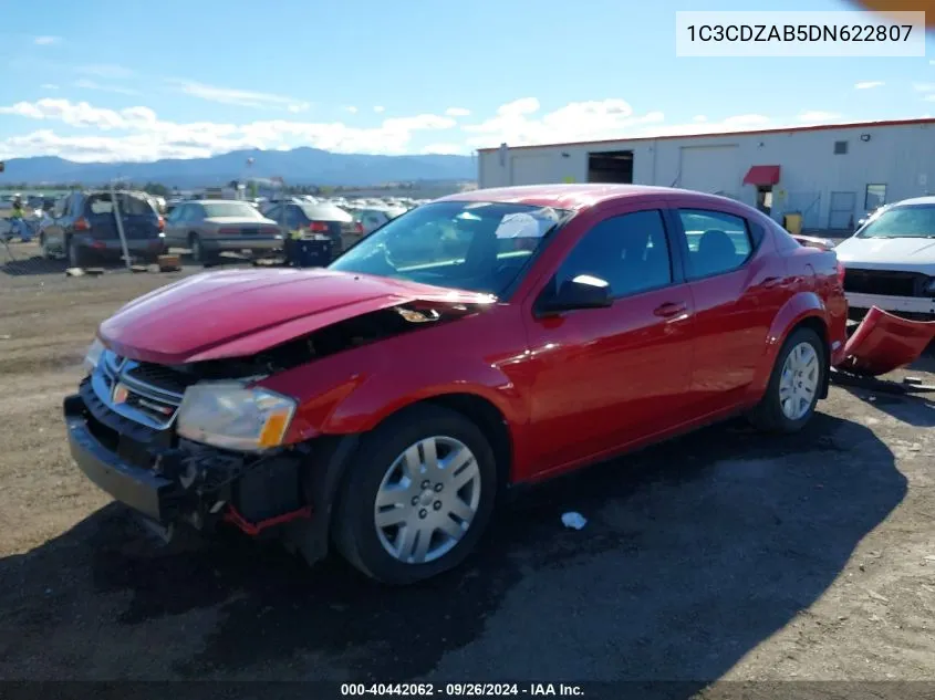 2013 Dodge Avenger Se VIN: 1C3CDZAB5DN622807 Lot: 40442062