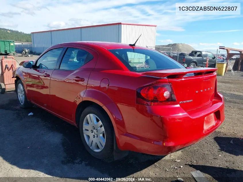 2013 Dodge Avenger Se VIN: 1C3CDZAB5DN622807 Lot: 40442062