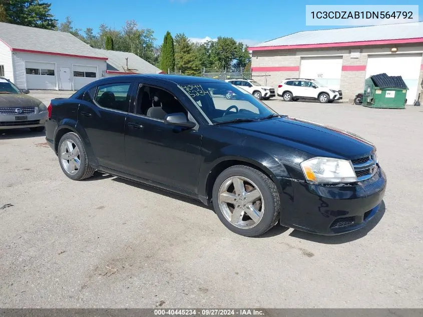 2013 Dodge Avenger Se VIN: 1C3CDZAB1DN564792 Lot: 40445234