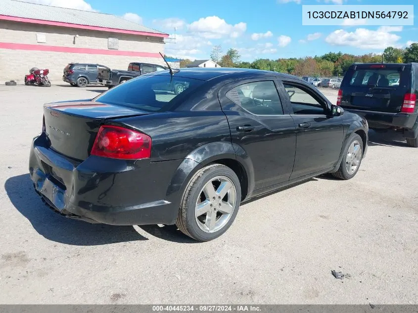 2013 Dodge Avenger Se VIN: 1C3CDZAB1DN564792 Lot: 40445234