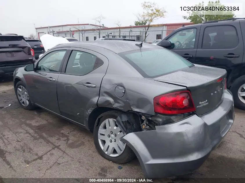 2013 Dodge Avenger Se VIN: 1C3CDZAB4DN653384 Lot: 40458984