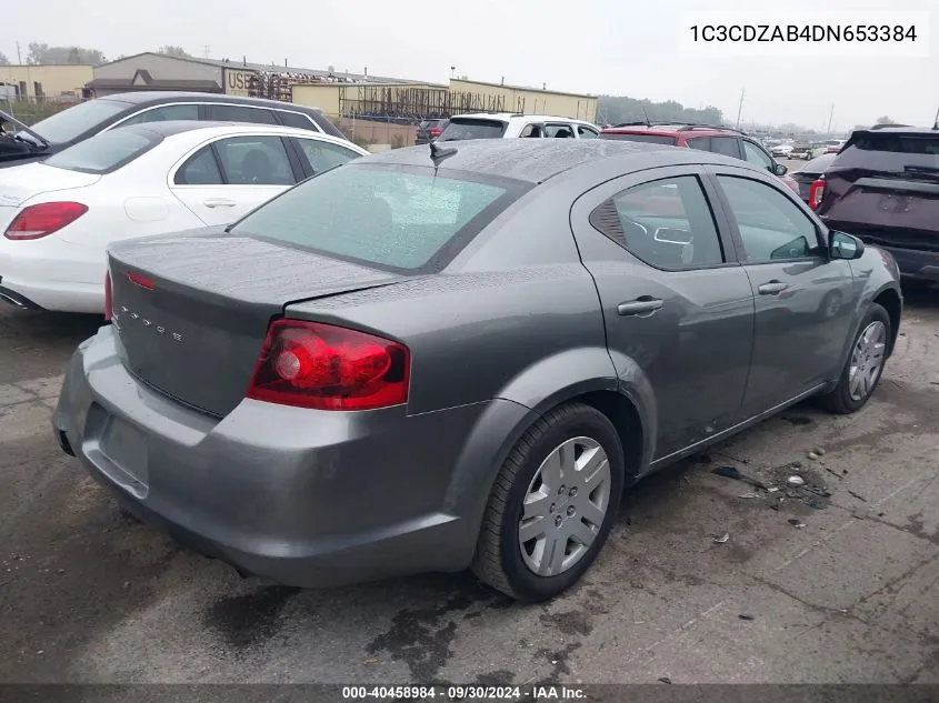 2013 Dodge Avenger Se VIN: 1C3CDZAB4DN653384 Lot: 40458984