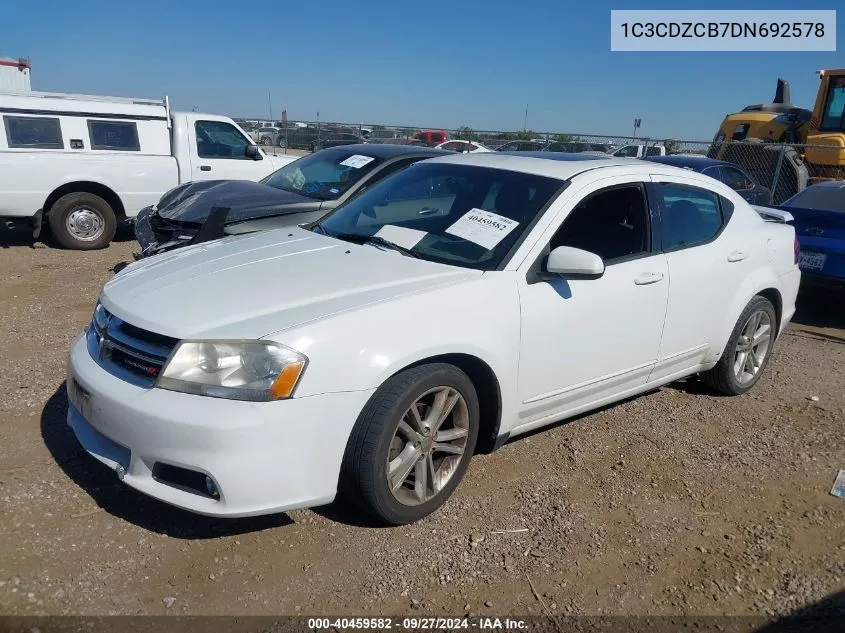 2013 Dodge Avenger Sxt VIN: 1C3CDZCB7DN692578 Lot: 40459582