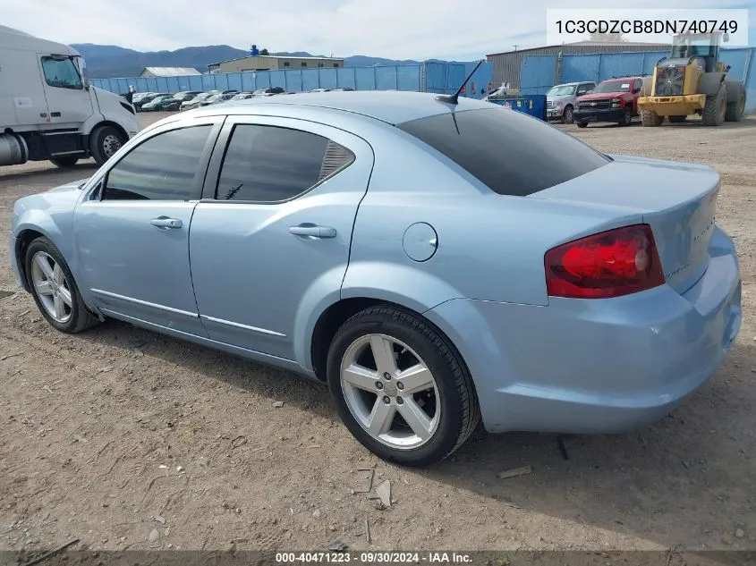 2013 Dodge Avenger Sxt VIN: 1C3CDZCB8DN740749 Lot: 40471223