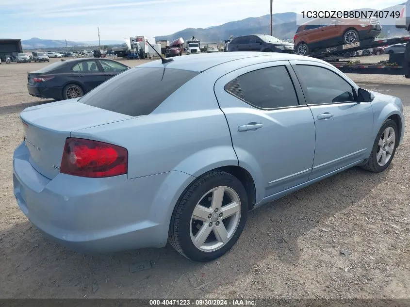 2013 Dodge Avenger Sxt VIN: 1C3CDZCB8DN740749 Lot: 40471223