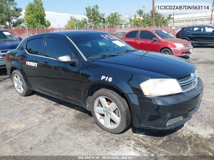 2013 Dodge Avenger Se VIN: 1C3CDZAB7DN563114 Lot: 40474136