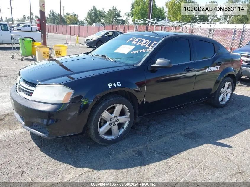 2013 Dodge Avenger Se VIN: 1C3CDZAB7DN563114 Lot: 40474136