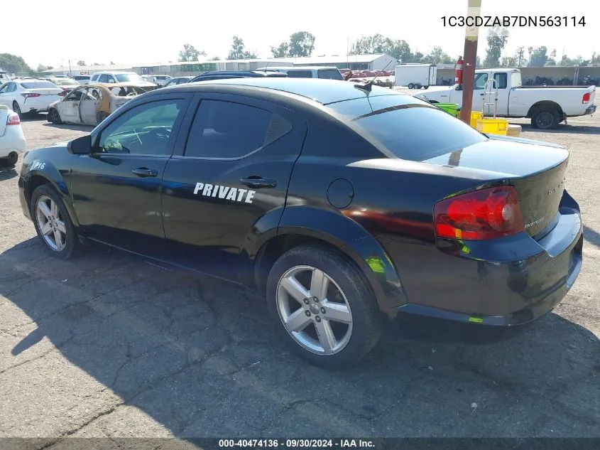 2013 Dodge Avenger Se VIN: 1C3CDZAB7DN563114 Lot: 40474136