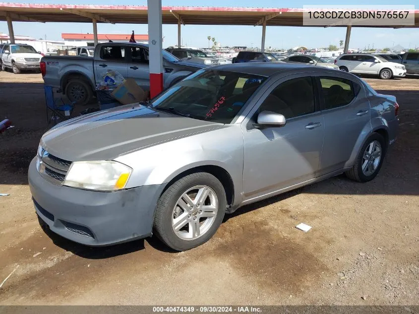 2013 Dodge Avenger Sxt VIN: 1C3CDZCB3DN576567 Lot: 40474349