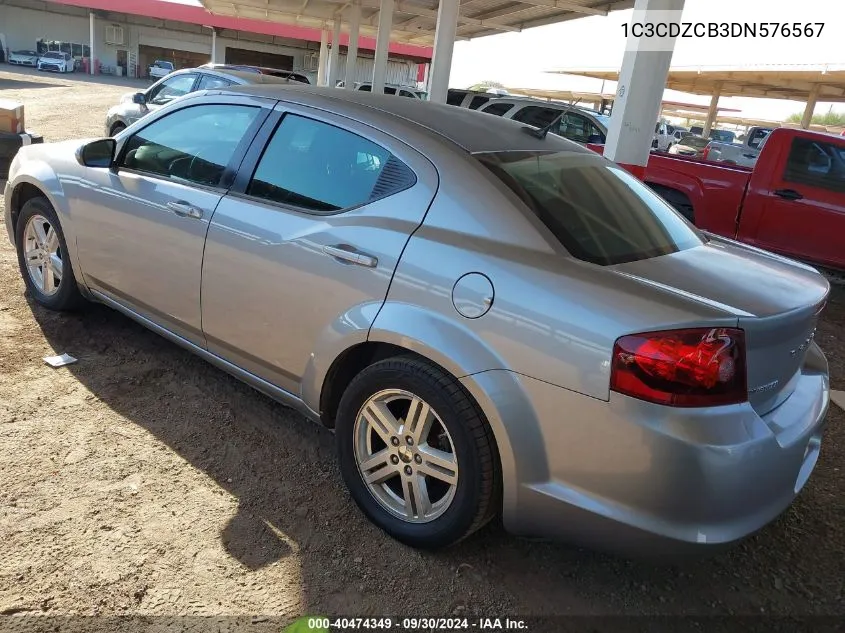 2013 Dodge Avenger Sxt VIN: 1C3CDZCB3DN576567 Lot: 40474349