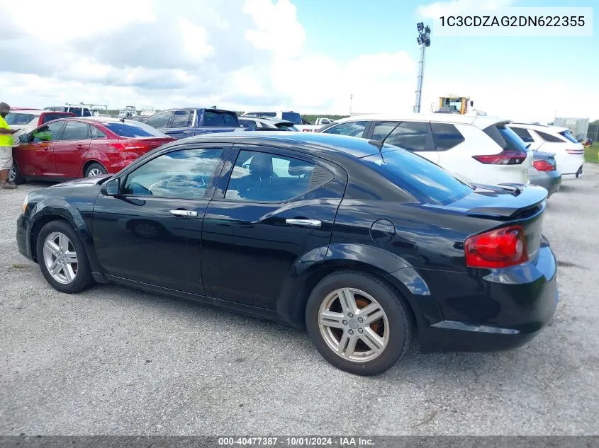 2013 Dodge Avenger Se VIN: 1C3CDZAG2DN622355 Lot: 40477387