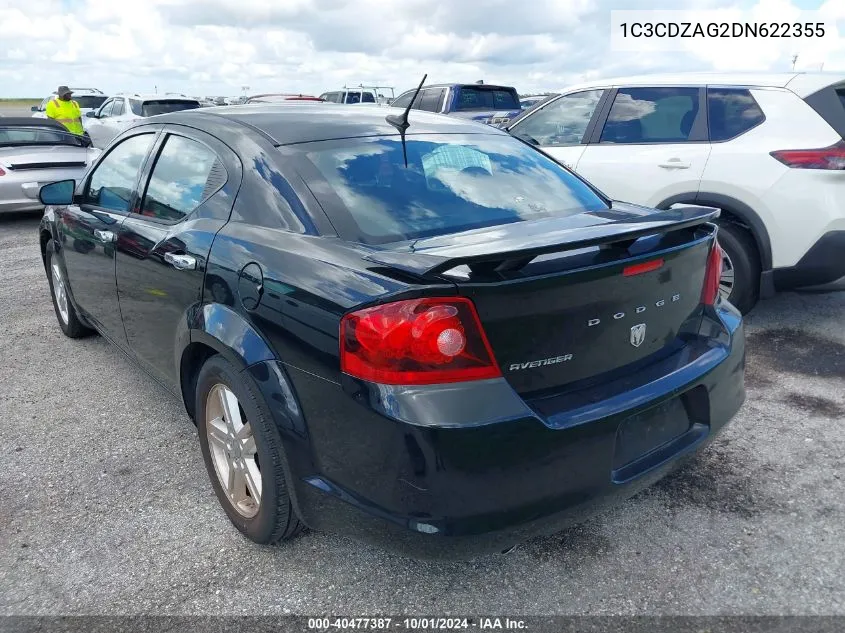 2013 Dodge Avenger Se VIN: 1C3CDZAG2DN622355 Lot: 40477387