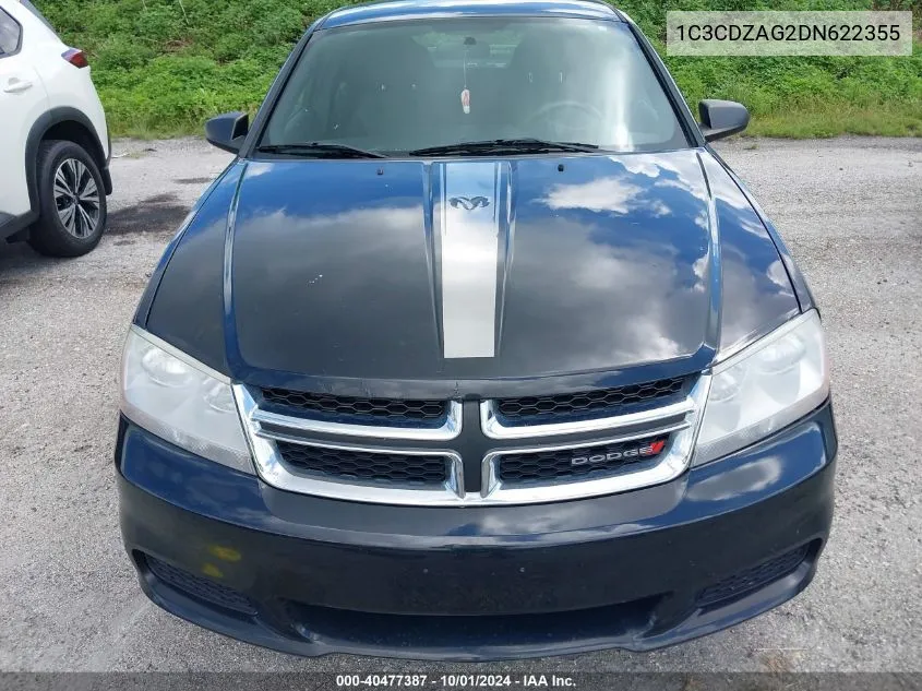 2013 Dodge Avenger Se VIN: 1C3CDZAG2DN622355 Lot: 40477387