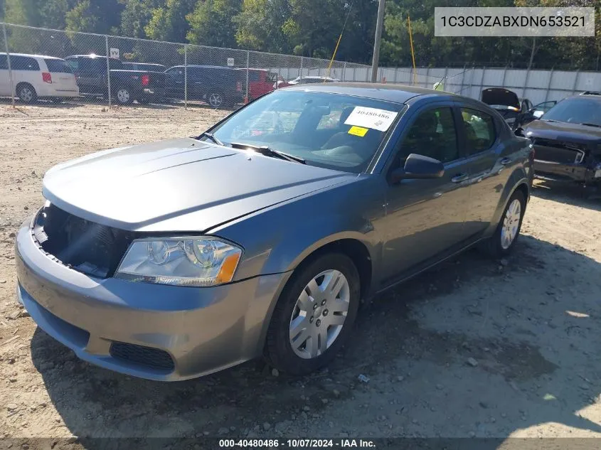 2013 Dodge Avenger Se VIN: 1C3CDZABXDN653521 Lot: 40480486