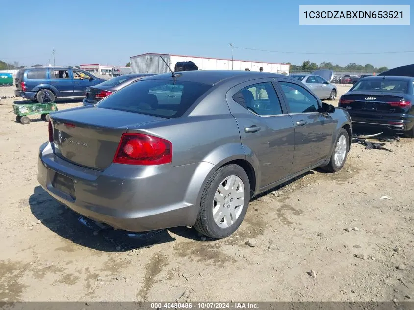 2013 Dodge Avenger Se VIN: 1C3CDZABXDN653521 Lot: 40480486