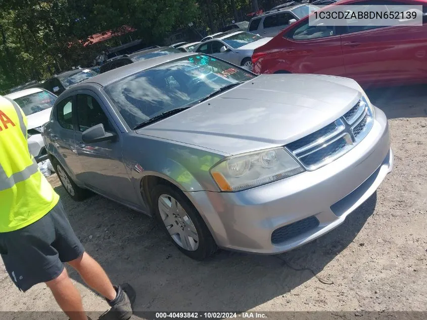 2013 Dodge Avenger Se VIN: 1C3CDZAB8DN652139 Lot: 40493842