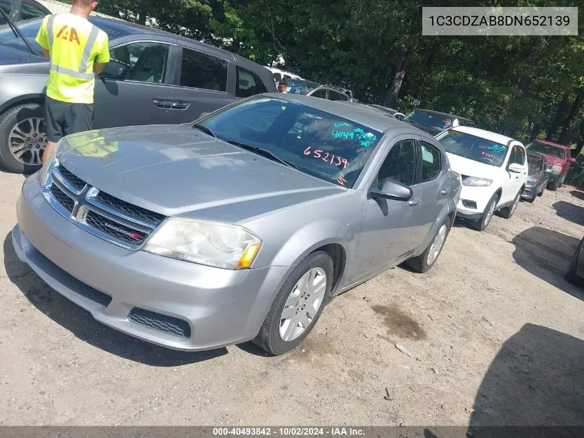 2013 Dodge Avenger Se VIN: 1C3CDZAB8DN652139 Lot: 40493842