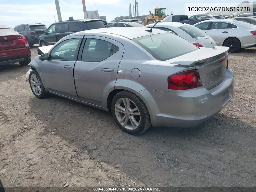 2013 Dodge Avenger Se V6 VIN: 1C3CDZAG7DN519738 Lot: 40506448